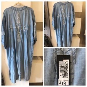 Miss Me Blue Jean Long Duster